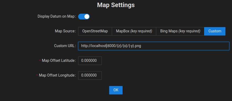 Map Settings Custom