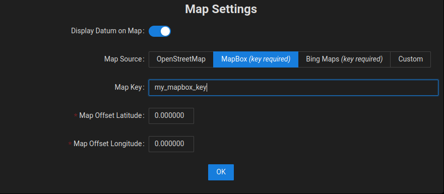 Map Settings MapBox
